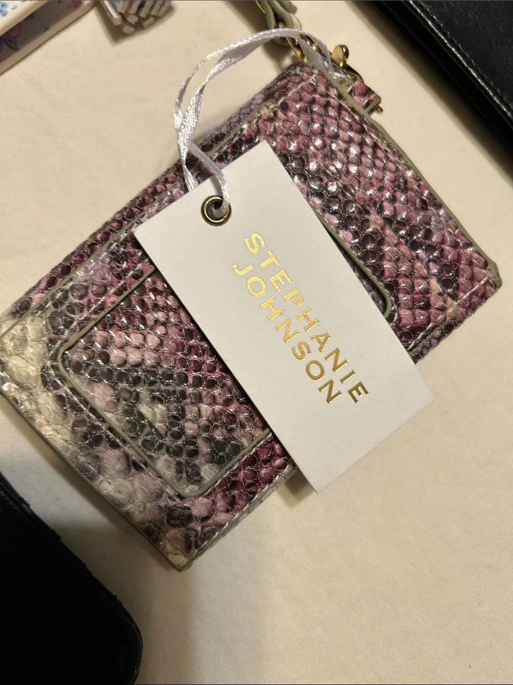 Anne Klein Pale Yellow Leather Wristlet with Gold Hardwareall 7 pc